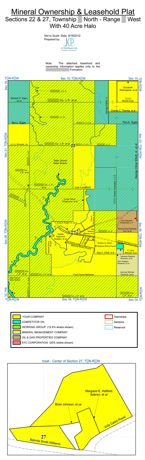 Sample Mineral Leasehold Plat Map